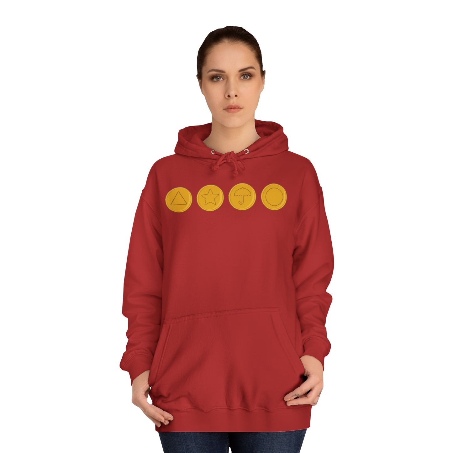 Squid Game Dalgona Candy Symbols Red Hoodie