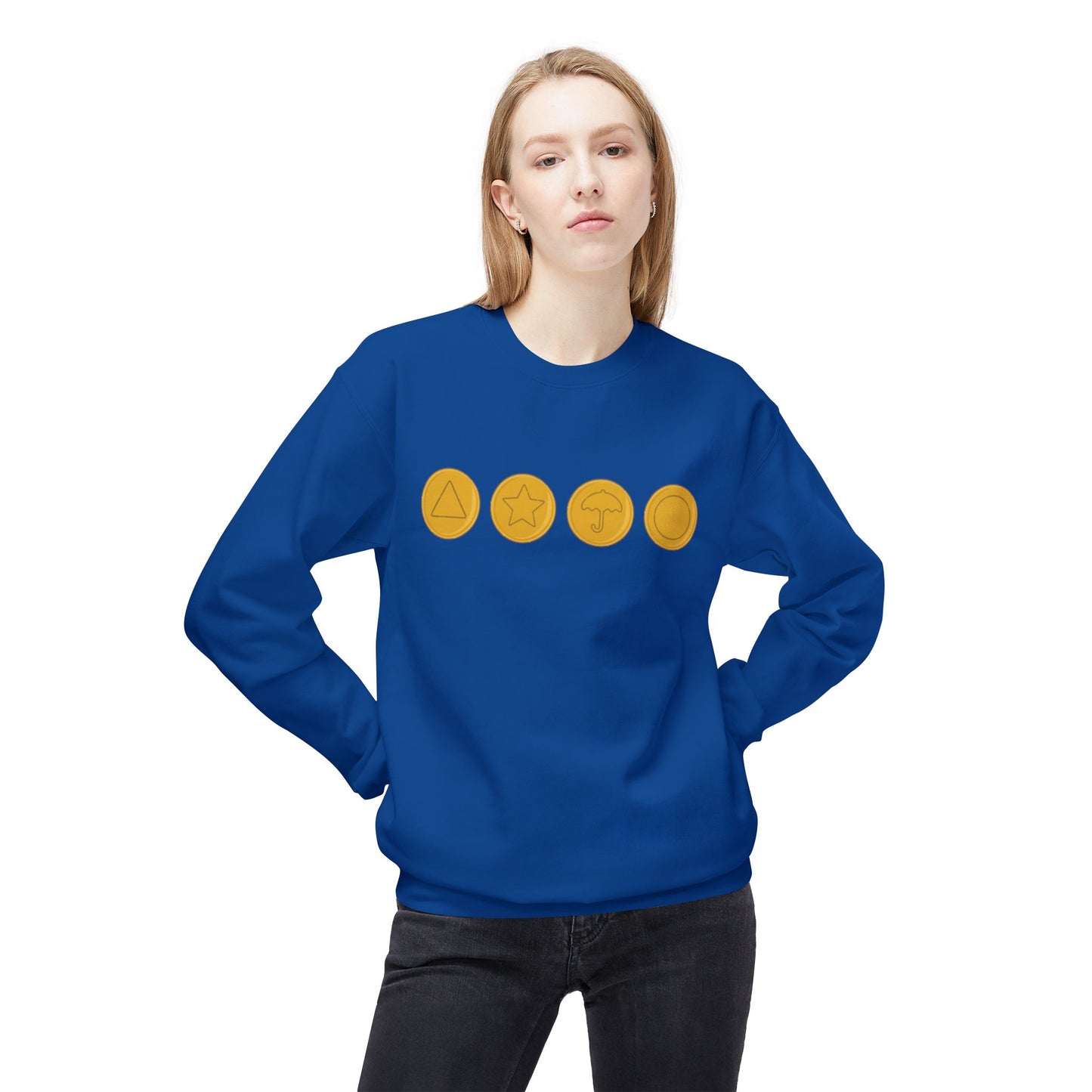 Squid Game Dalgona Candy Symbols Blue Sweatshirt