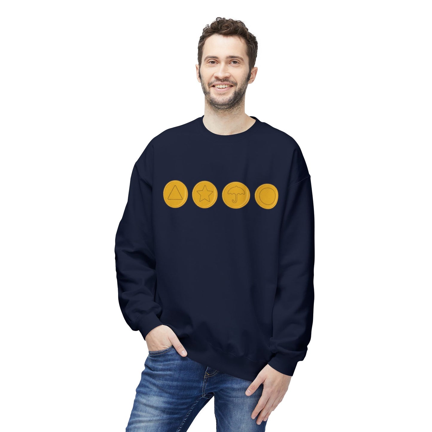 Squid Game Dalgona Candy Symbols Navy Blue Sweatshirt
