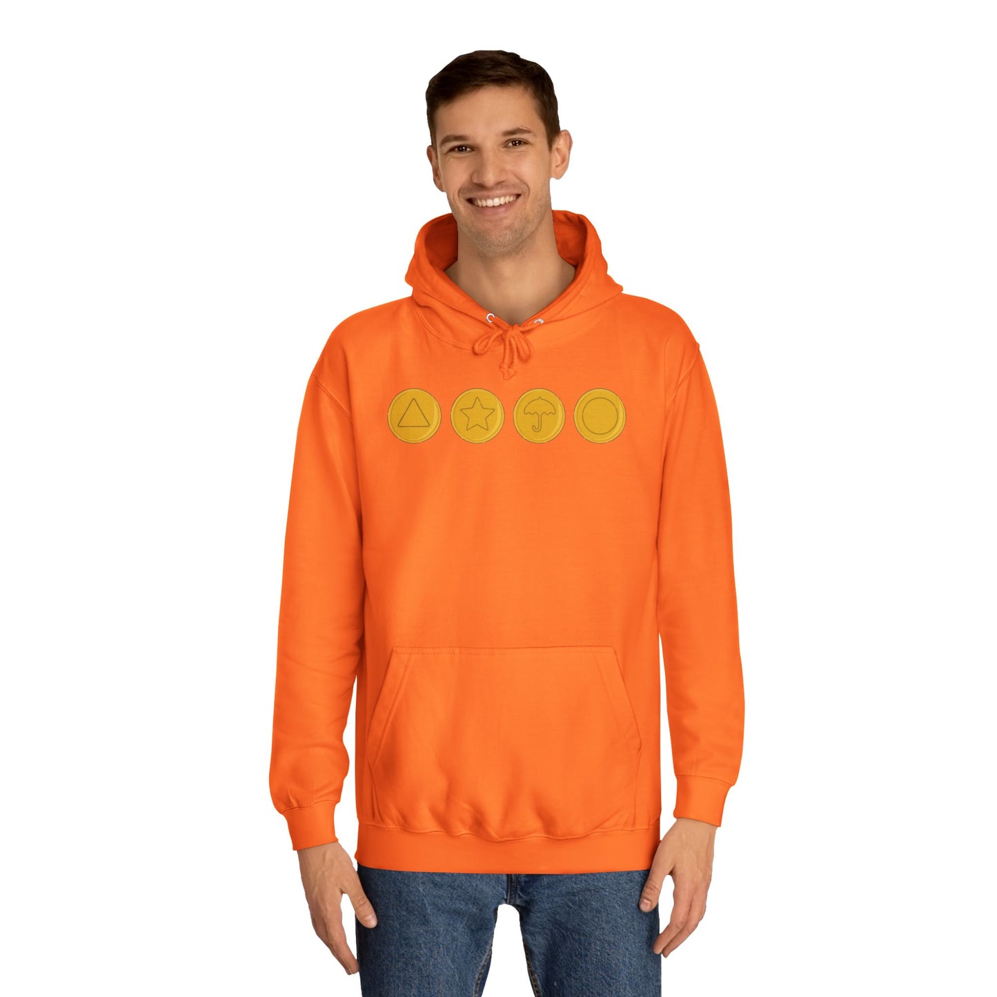 Squid Game Dalgona Candy Symbols Orange Hoodie