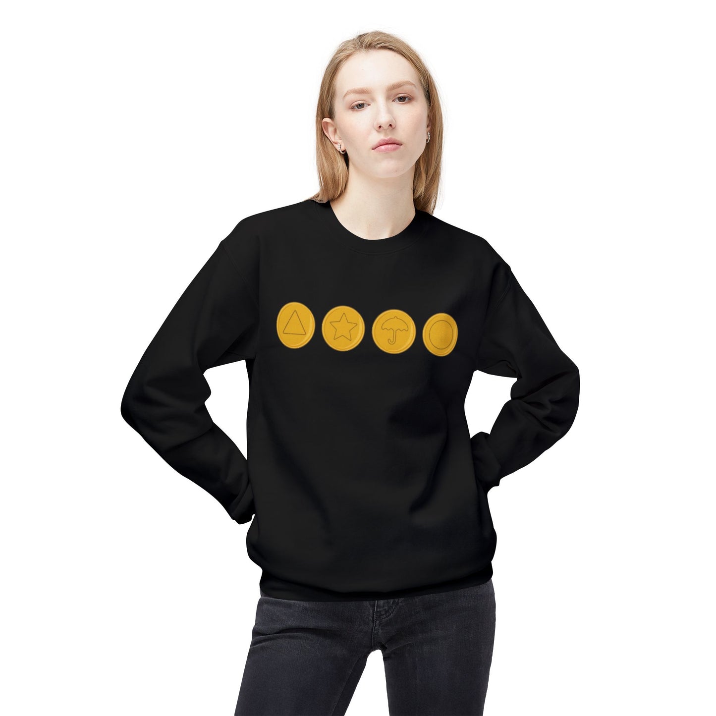 Squid Game Dalgona Candy Symbols Black Sweatshirt