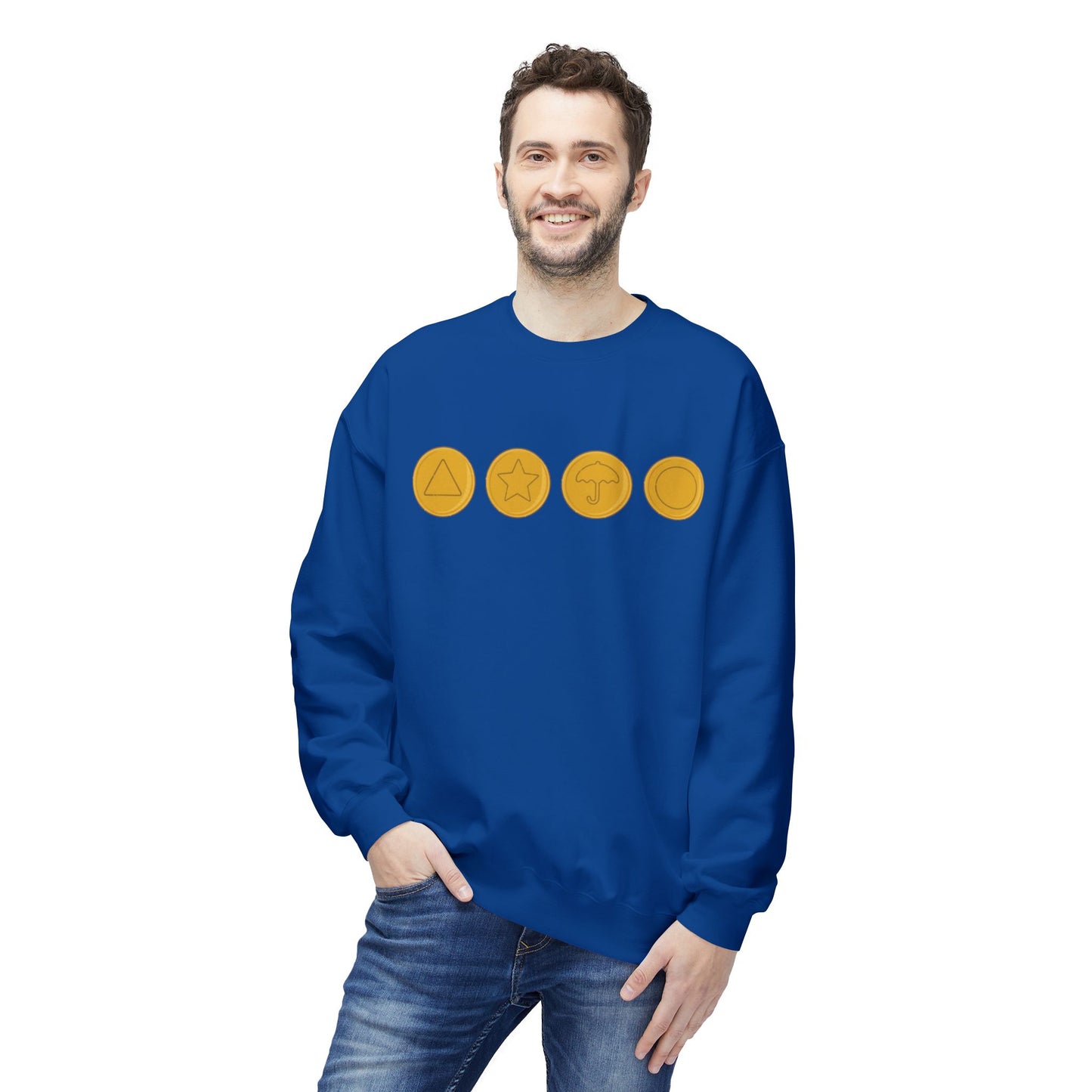 Squid Game Dalgona Candy Symbols Blue Sweatshirt