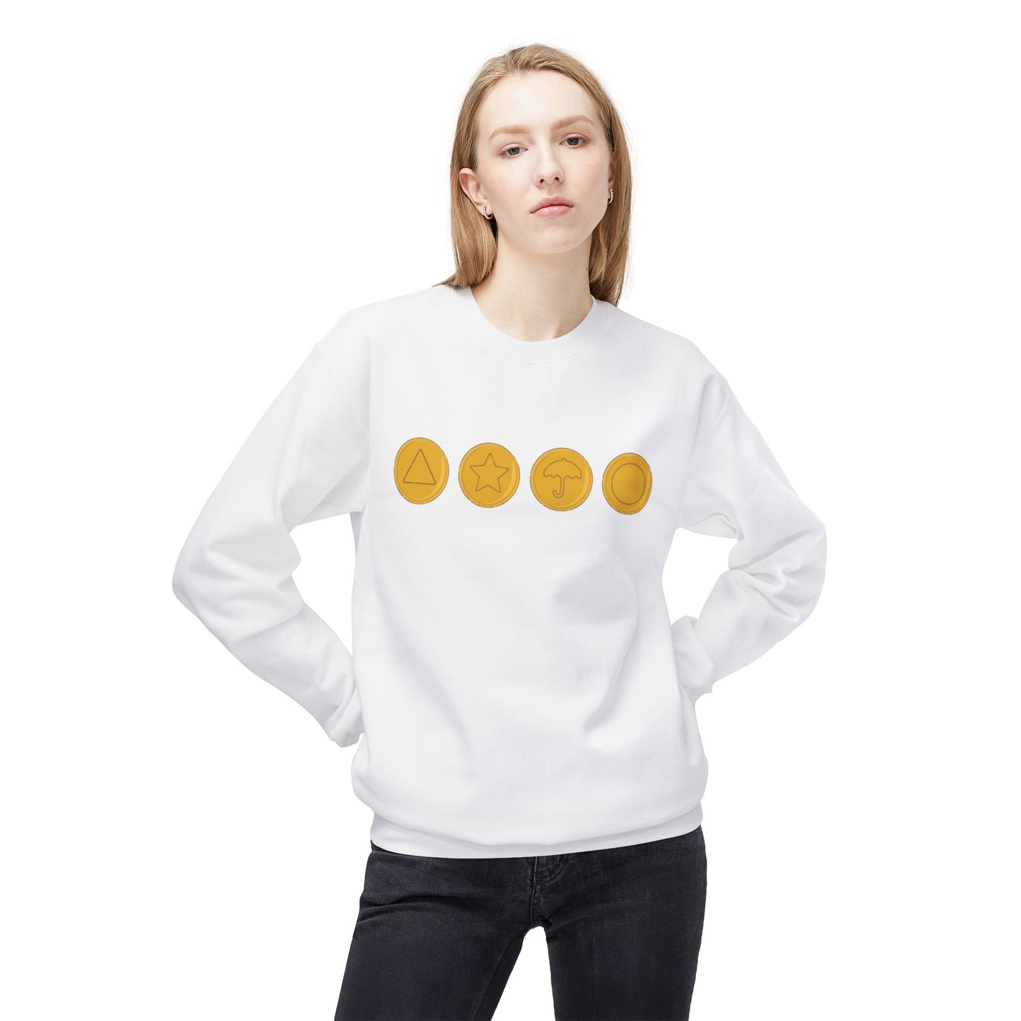 Squid Game Dalgona Candy Symbols White Sweatshirt