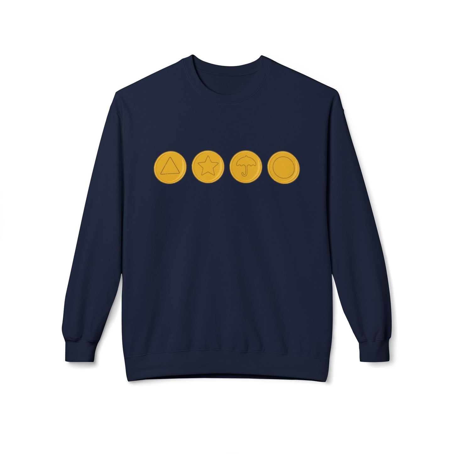 Squid Game Dalgona Candy Symbols Navy Blue Sweatshirt
