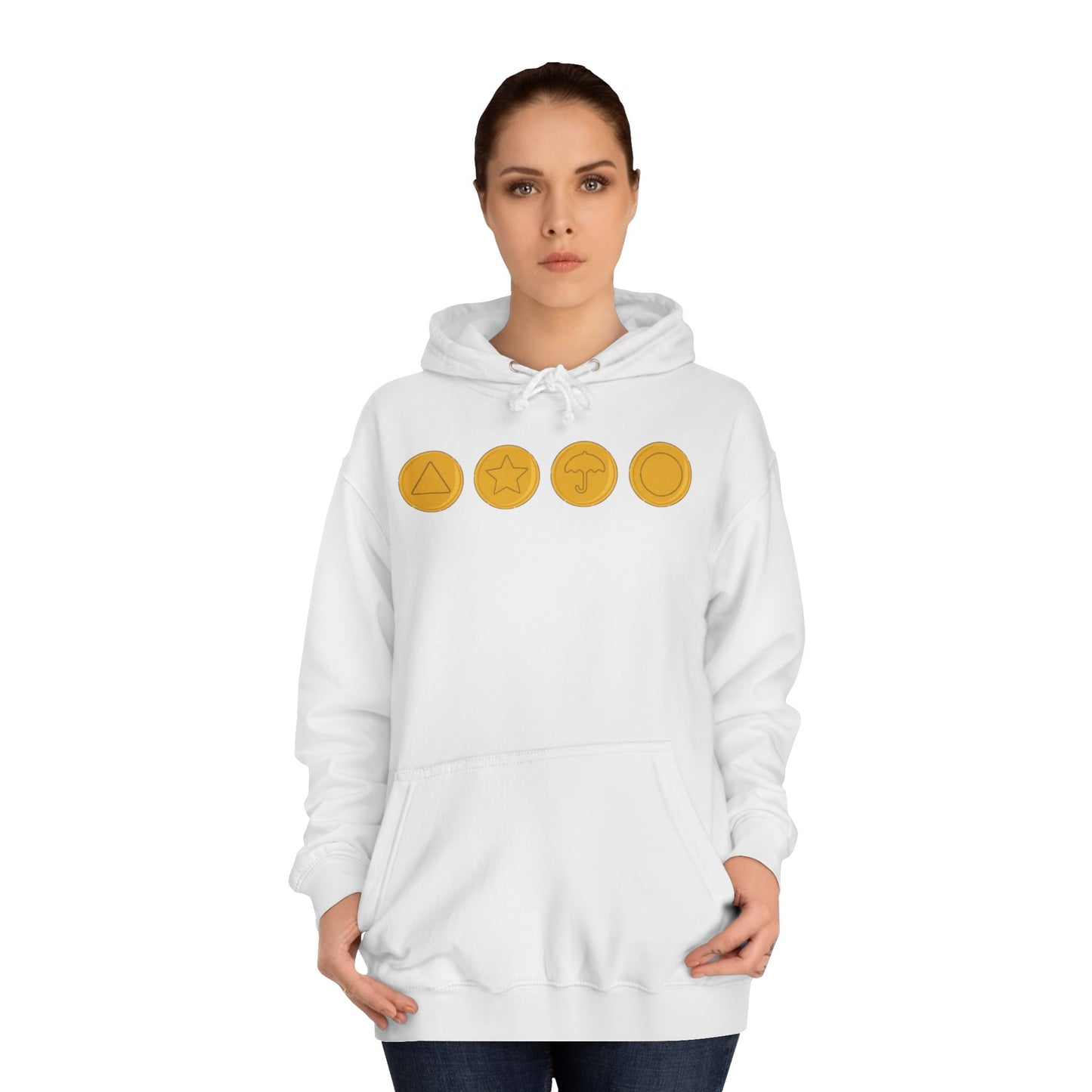 Squid Game Dalgona Candy Symbols White Hoodie