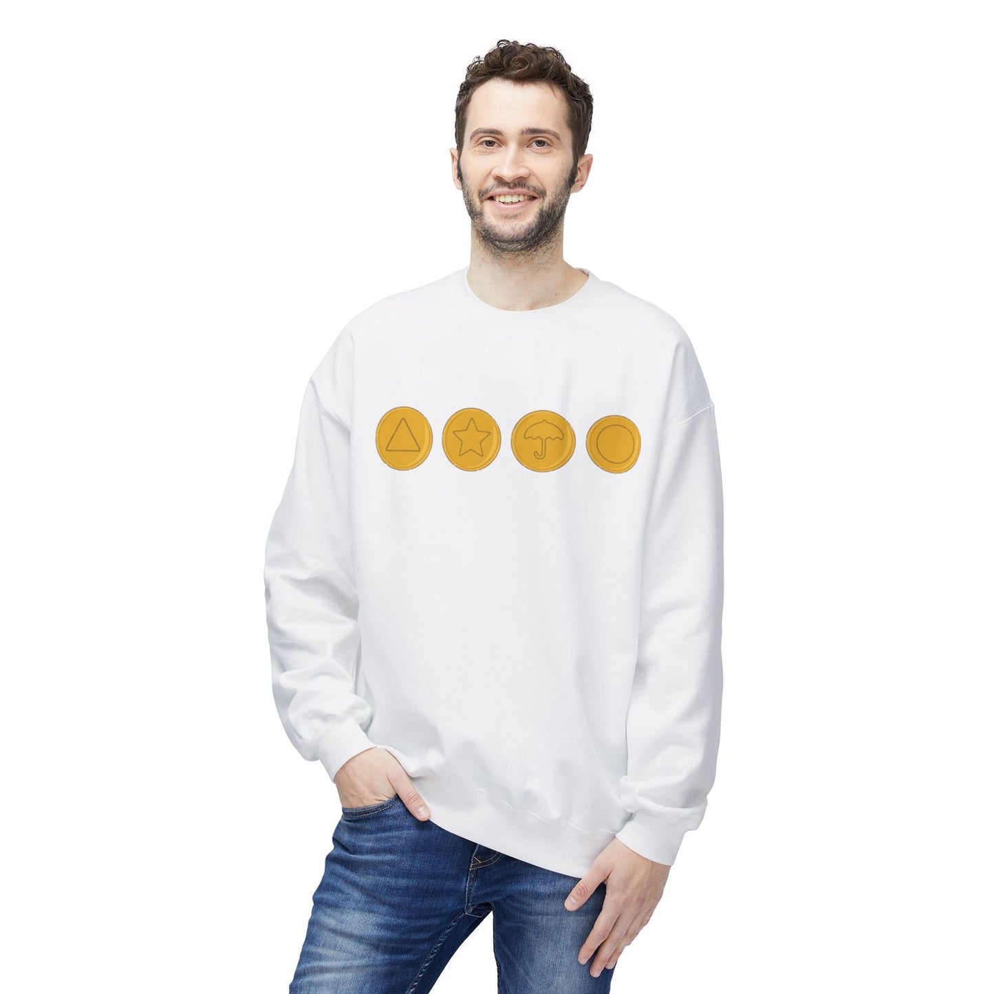 Squid Game Dalgona Candy Symbols White Sweatshirt