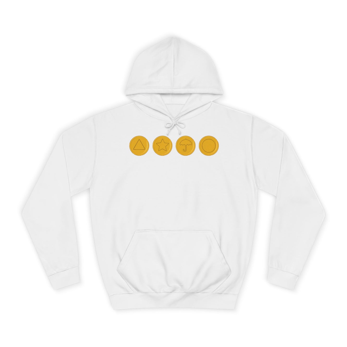Squid Game Dalgona Candy Symbols White Hoodie