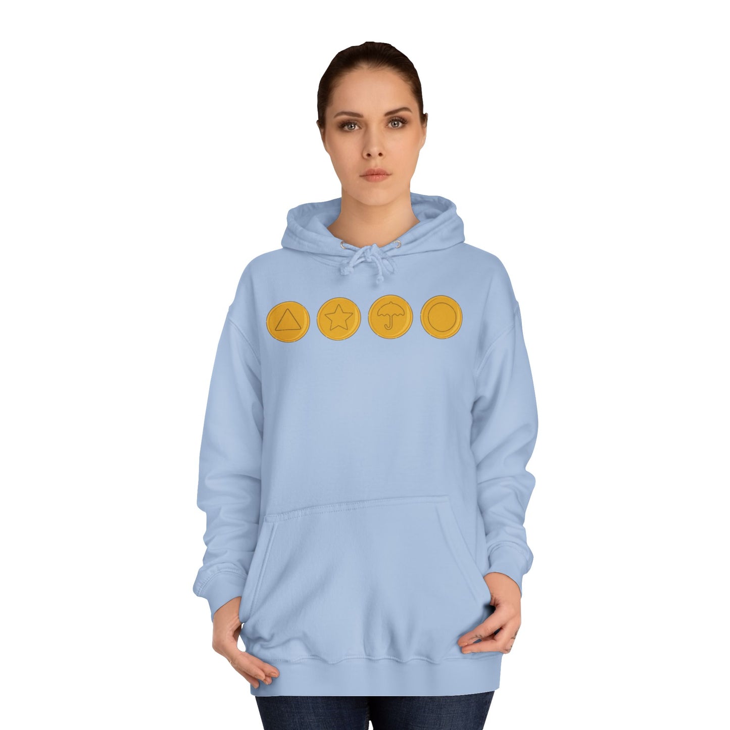 Squid Game Dalgona Candy Symbols Sky Blue Hoodie