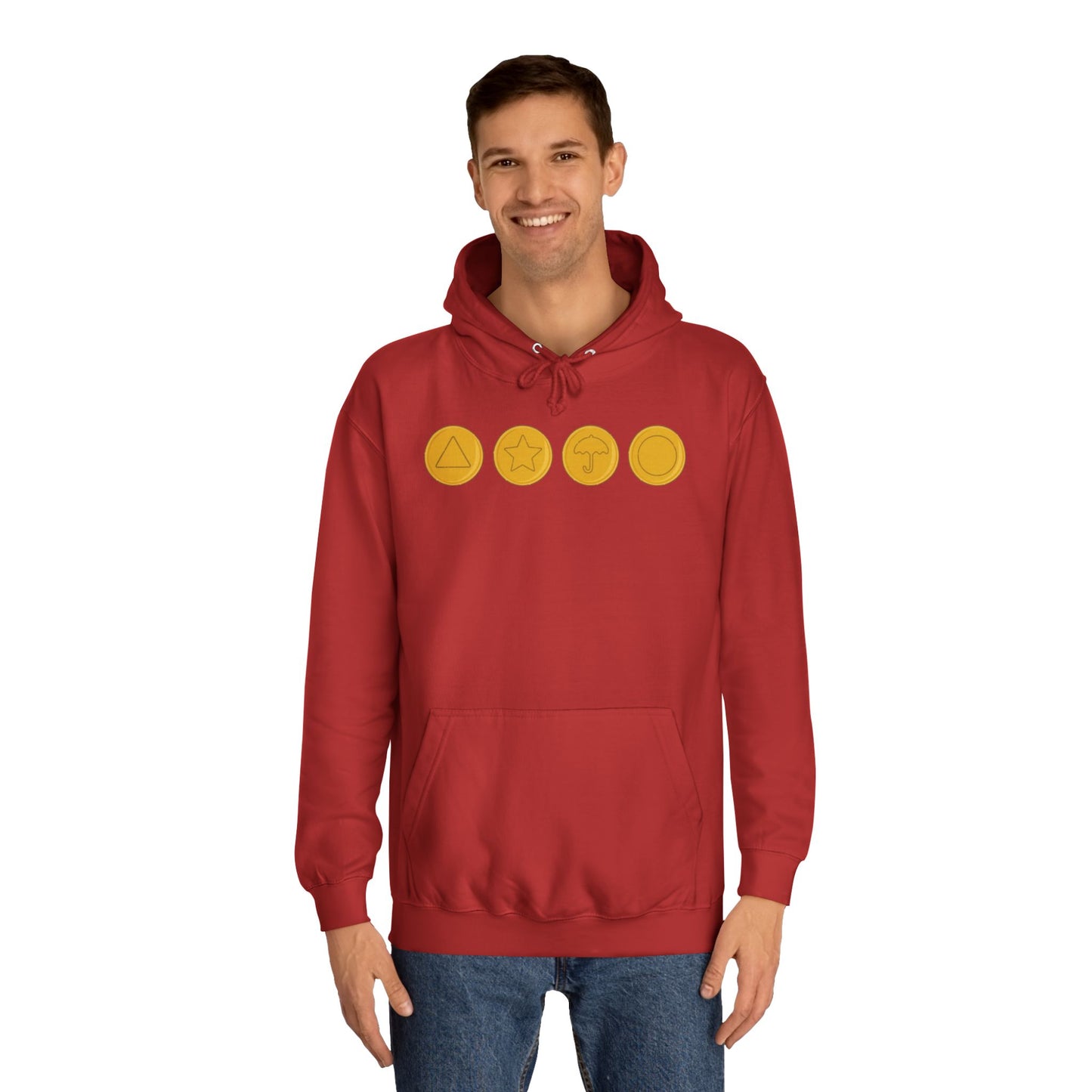 Squid Game Dalgona Candy Symbols Red Hoodie