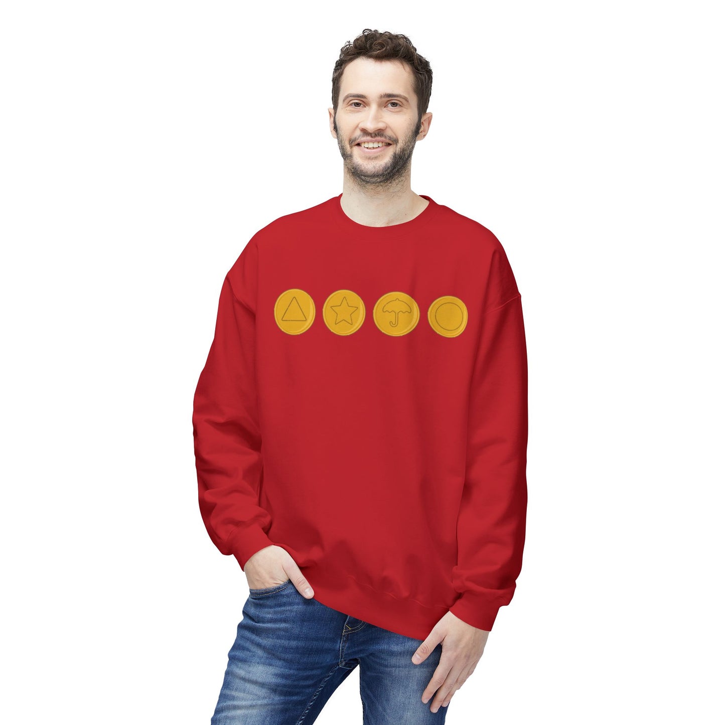 Squid Game Dalgona Candy Symbols Red Sweatshirt