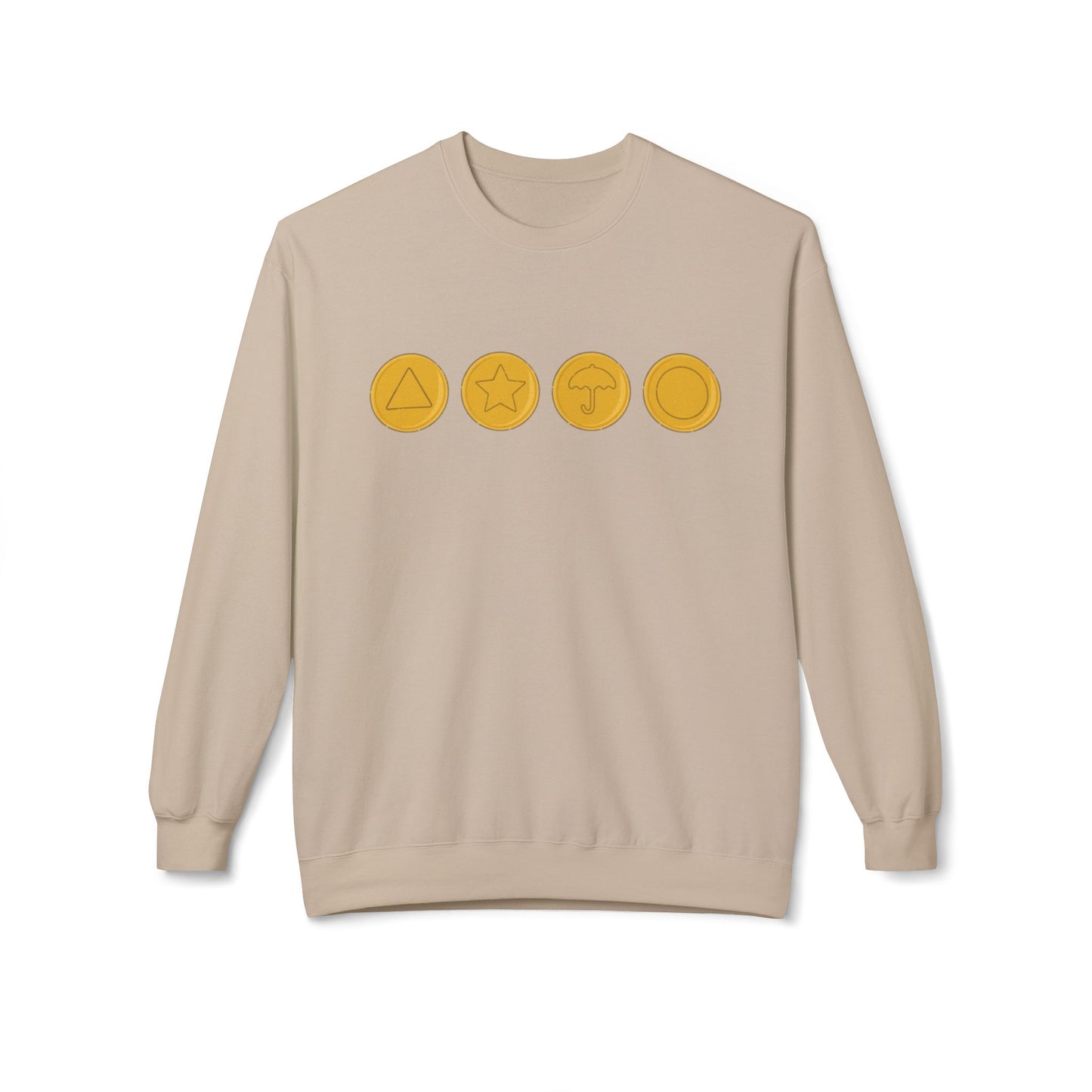 Squid Game Dalgona Candy Symbols Beige Sweatshirt