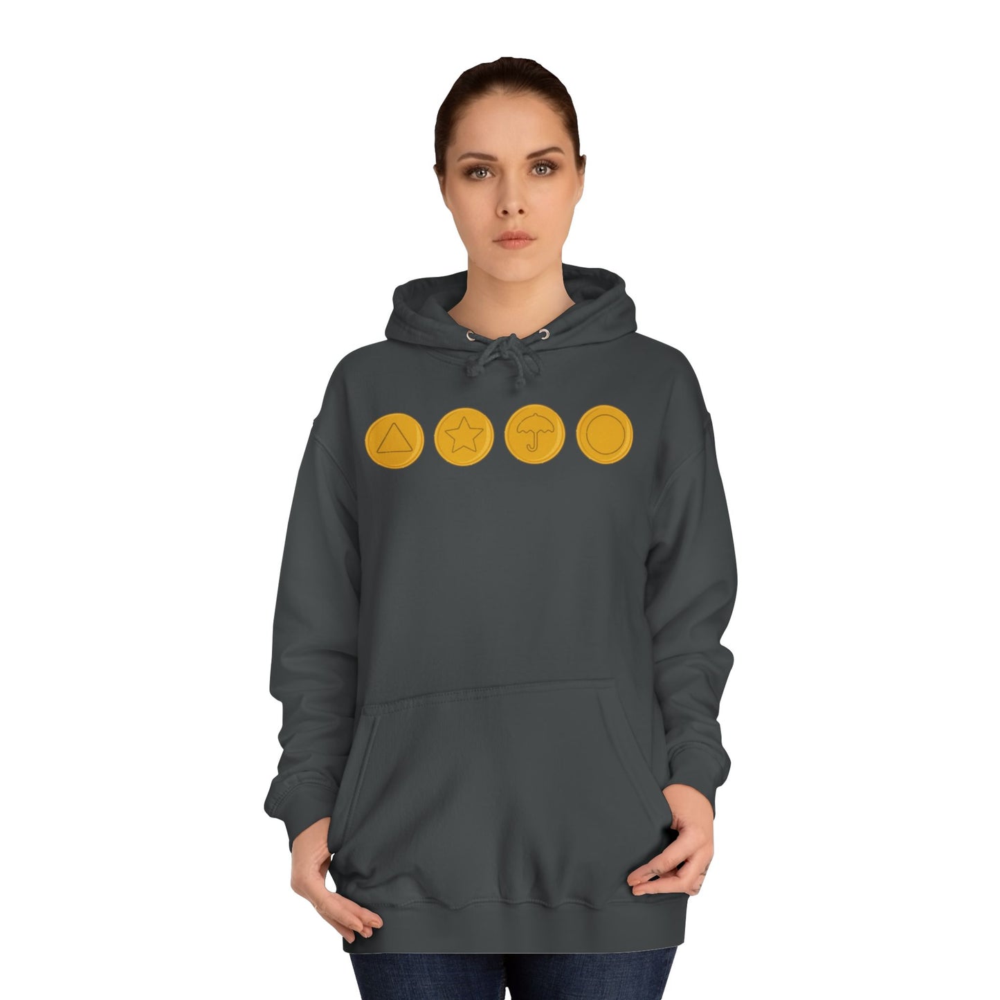 Squid Game Dalgona Candy Symbols Dark Grey Hoodie