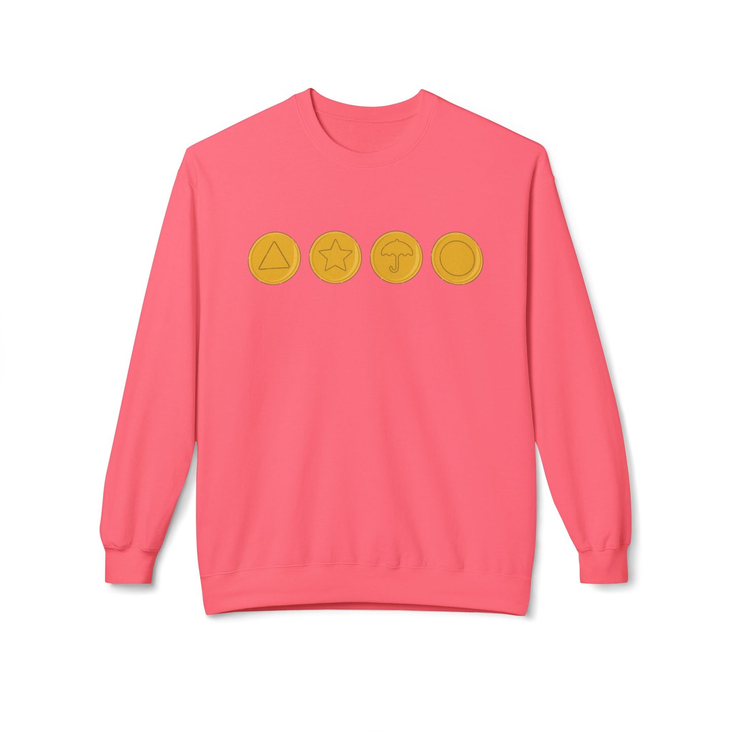 Squid Game Dalgona Candy Symbols Pink Sweatshirt