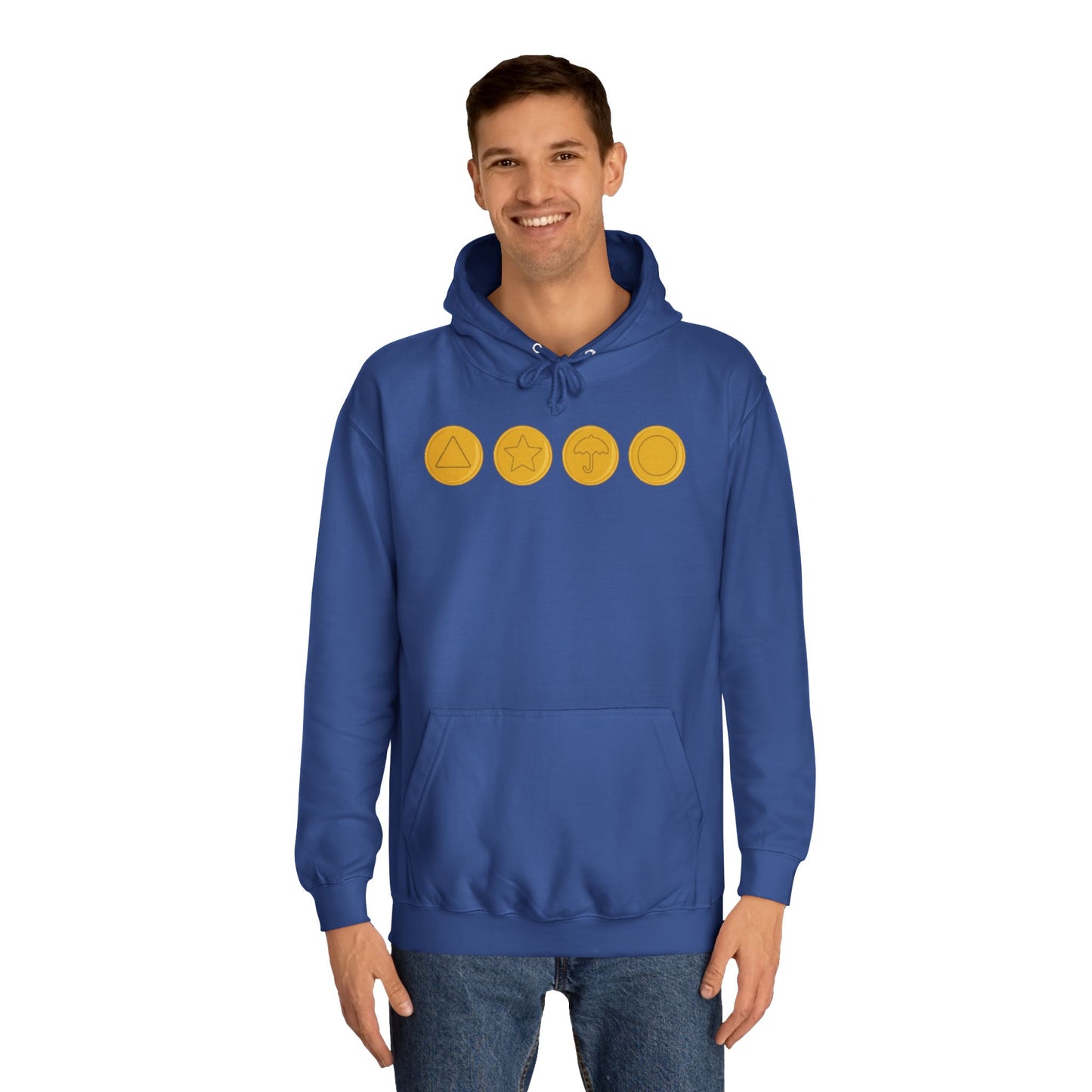 Squid Game Dalgona Candy Symbols Blue Hoodie