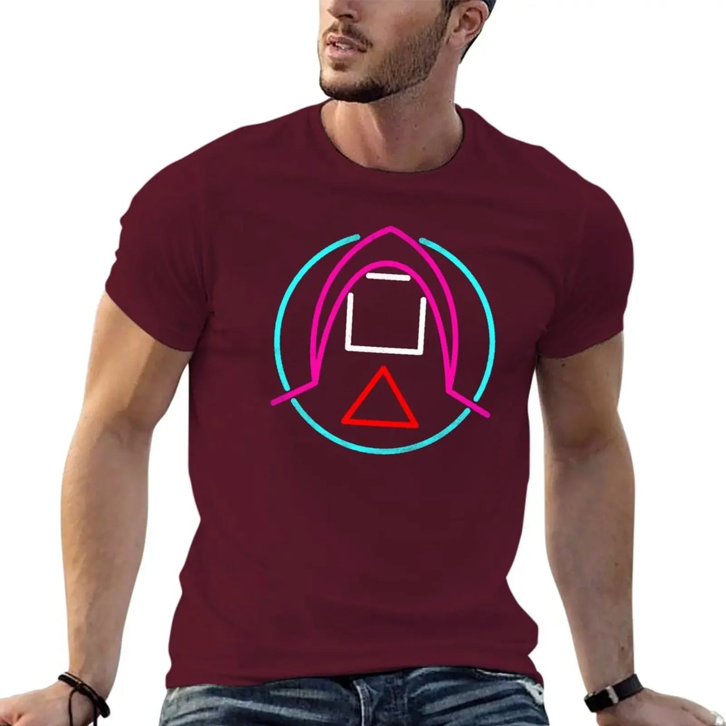 Maroon Squid Game Guard T-Shirt