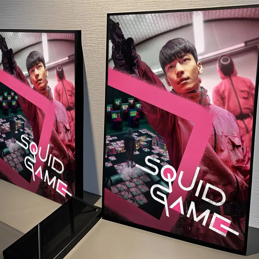 Squid Game Poster – Surveillance Room & Masked Guard