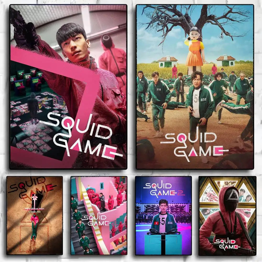 Squid Game Poster – Surveillance Room & Masked Guard