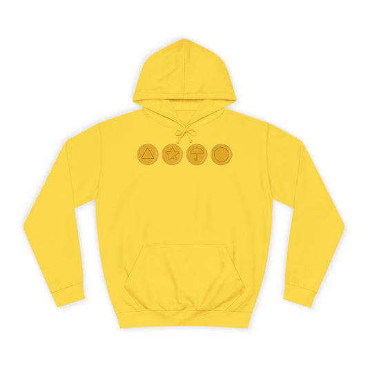 Squid Game Dalgona Candy Symbols Yellow Hoodie