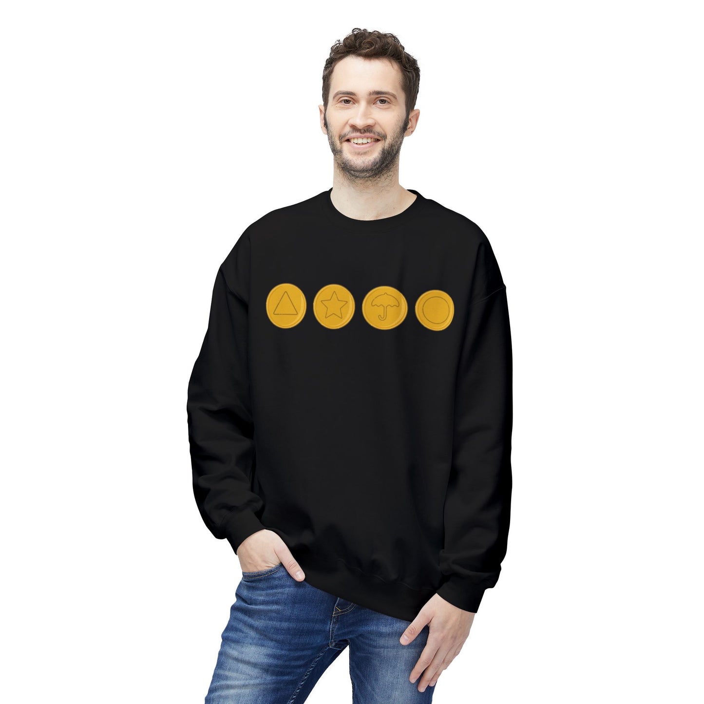 Squid Game Dalgona Candy Symbols Black Sweatshirt