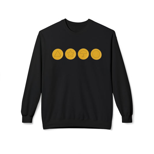 Squid Game Dalgona Candy Symbols Black Sweatshirt