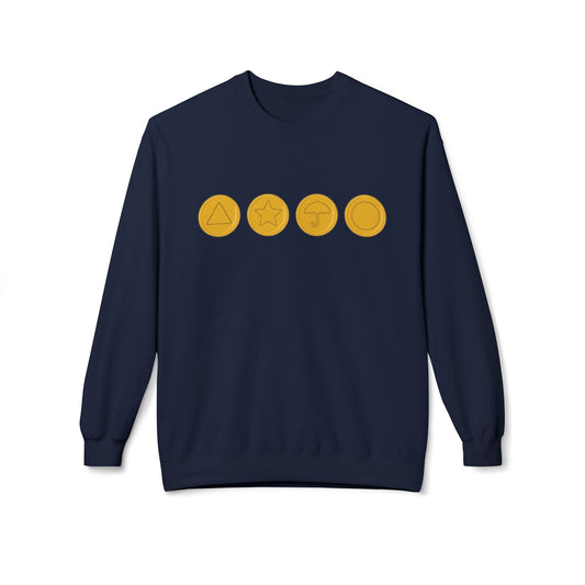 Squid Game Dalgona Candy Symbols Navy Blue Sweatshirt