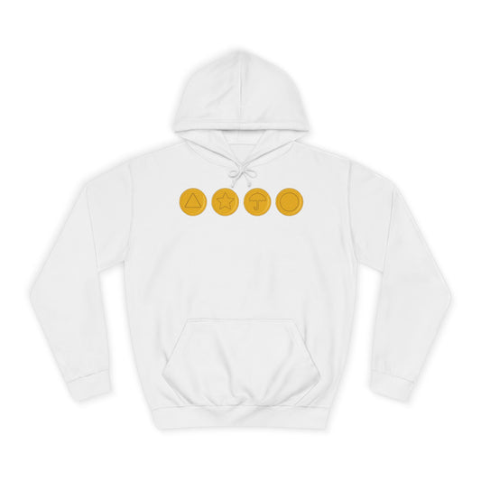 Squid Game Dalgona Candy Symbols White Hoodie