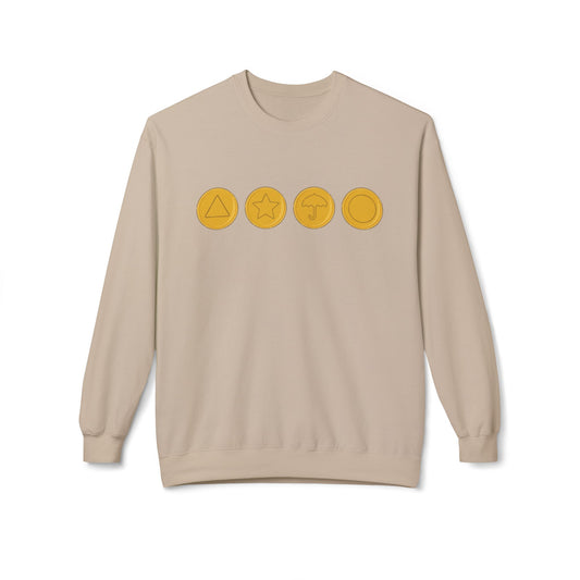 Squid Game Dalgona Candy Symbols Beige Sweatshirt