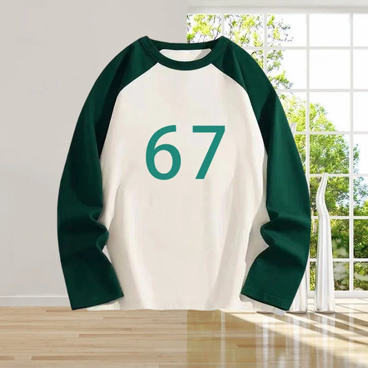 Kang Sae-byeok (Player 067) Green & White Long Sleeve T-Shirt – Squid Game
