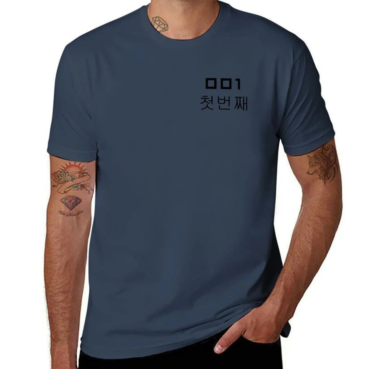 Squid Game 001 Player T-Shirt – Navy Blue Edition | Oh Il-Nam Season 2