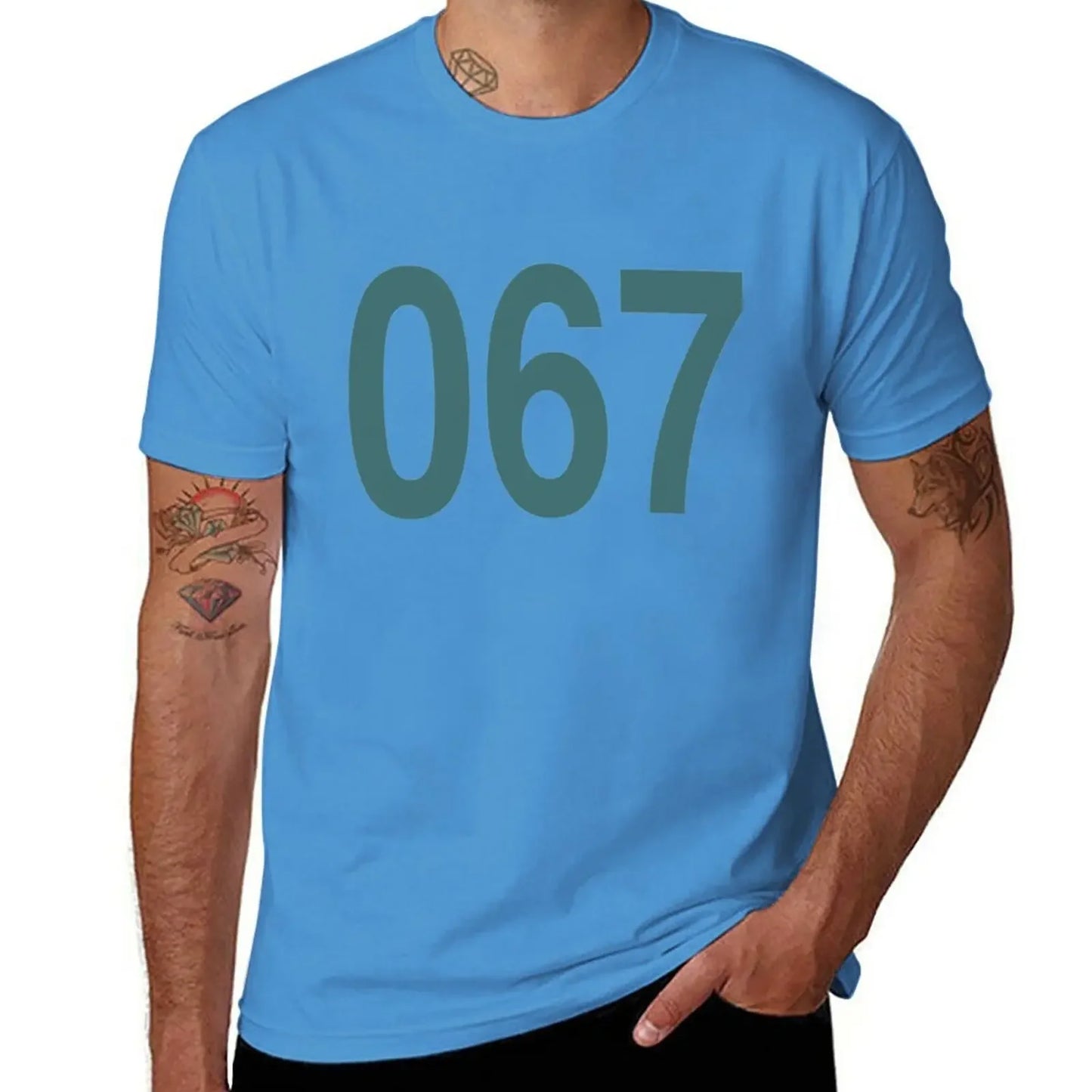 Turquoise Blue Squid Game T-Shirt – 067 Featuring Kang Sae-byeok