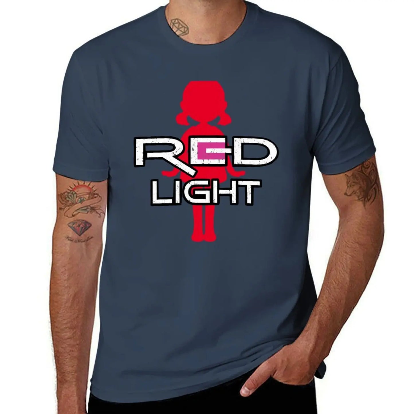 Squid Game T-Shirt - Red Light, Green Light Doll - Navy Blue