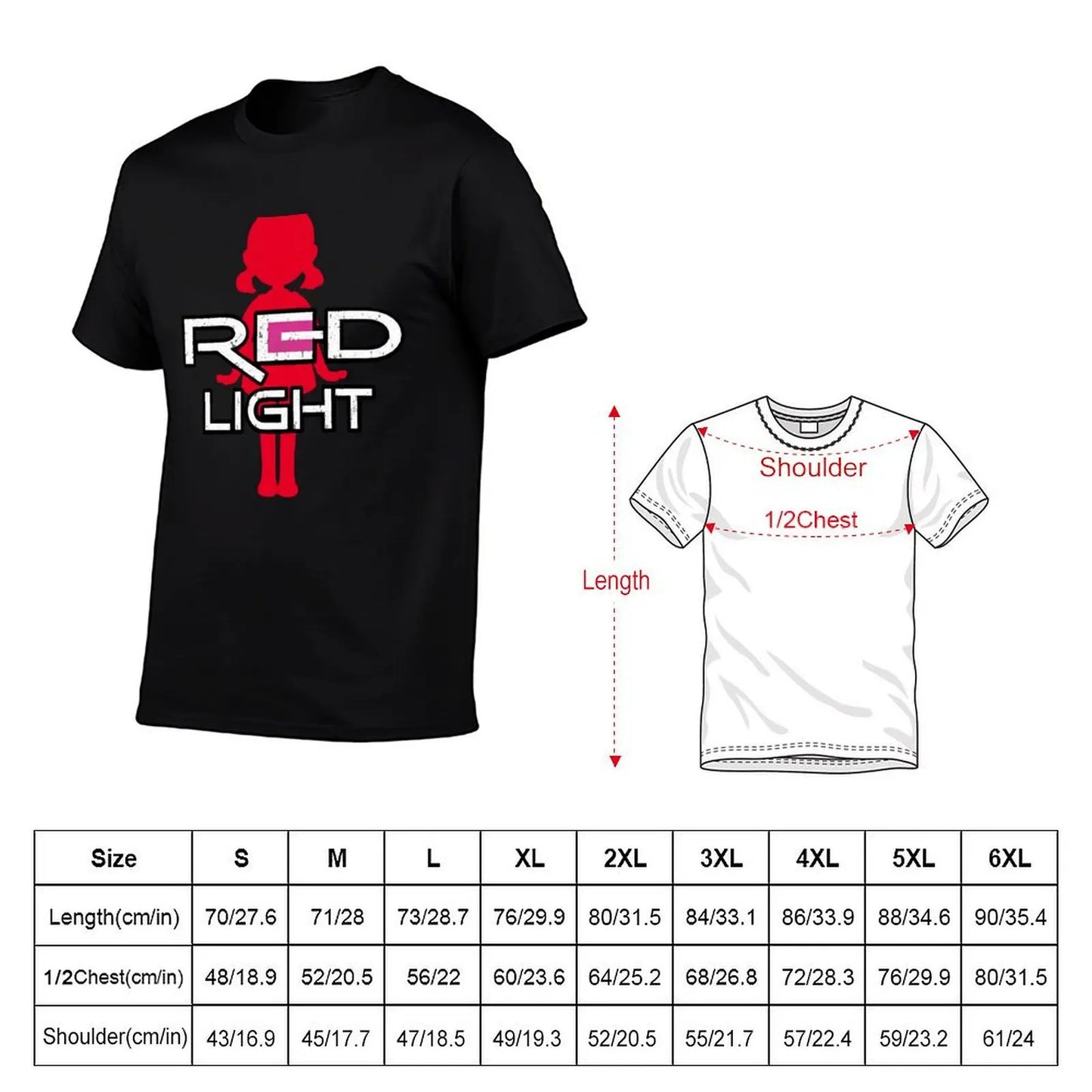 Squid Game T-Shirt - Red Light, Green Light Doll - Black