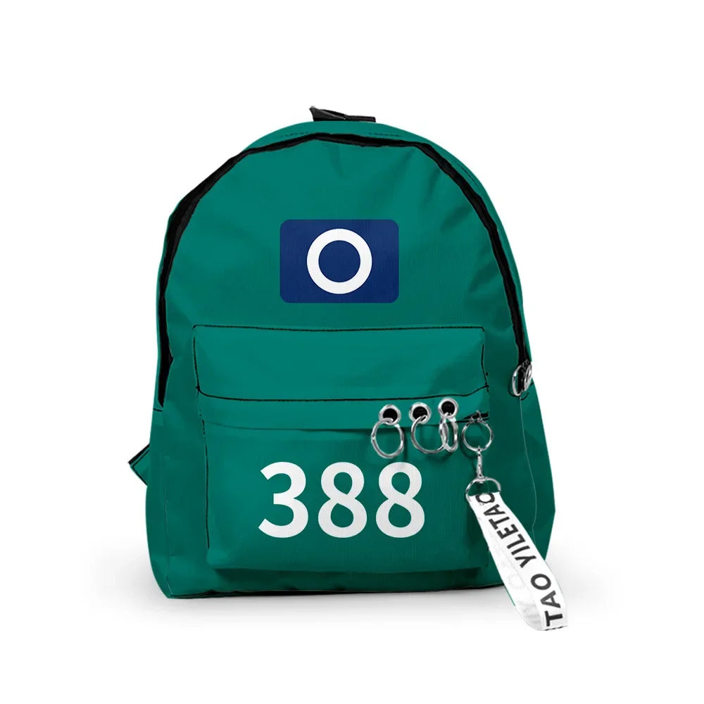 Squid Game Player 388 Backpack - Green Casual Bag