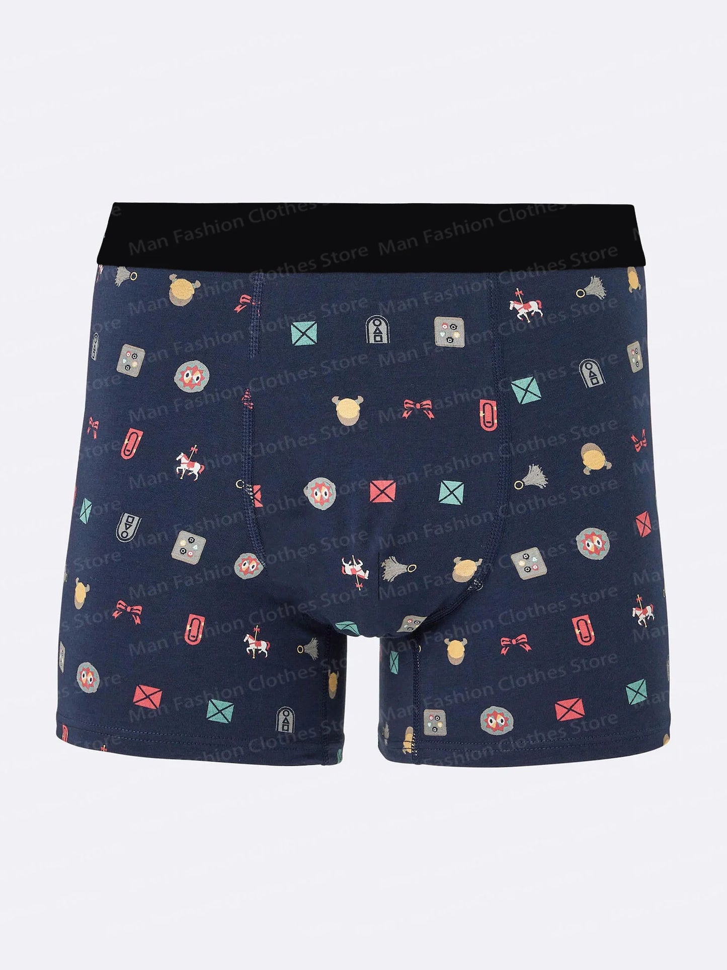 Squid Game Pattern Boxer Shorts – Navy Blue