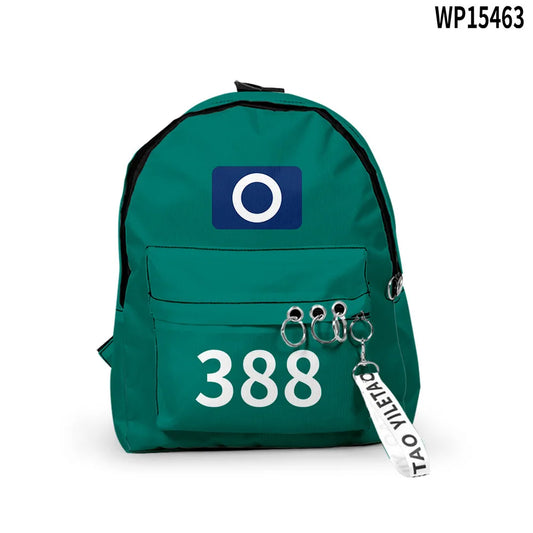 Squid Game Player 388 Backpack - Green Casual Bag