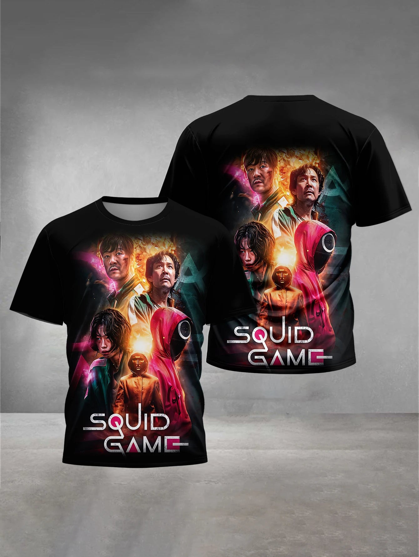 Black Squid Game Kids' T-Shirt - Main Characters