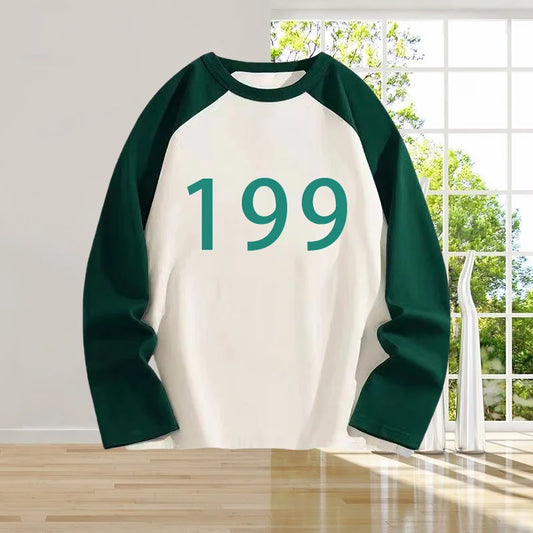 Ali Abdul (Player 199) Green & White Long Sleeve T-Shirt – Squid Game