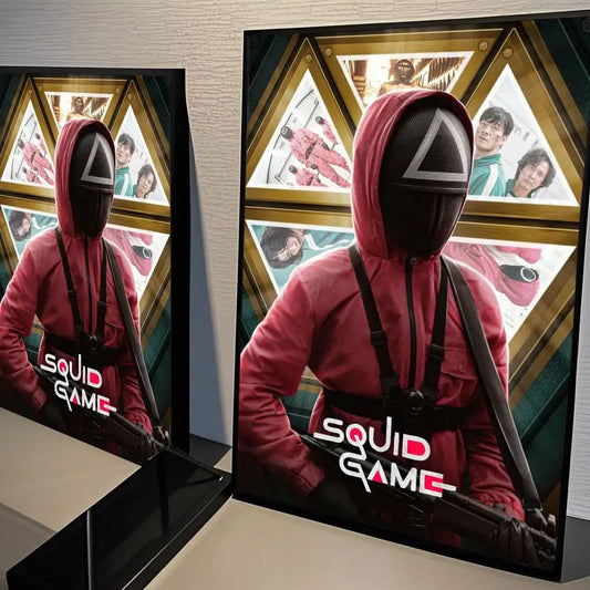 Squid Game Poster – Triangle Guard & Scene Collage