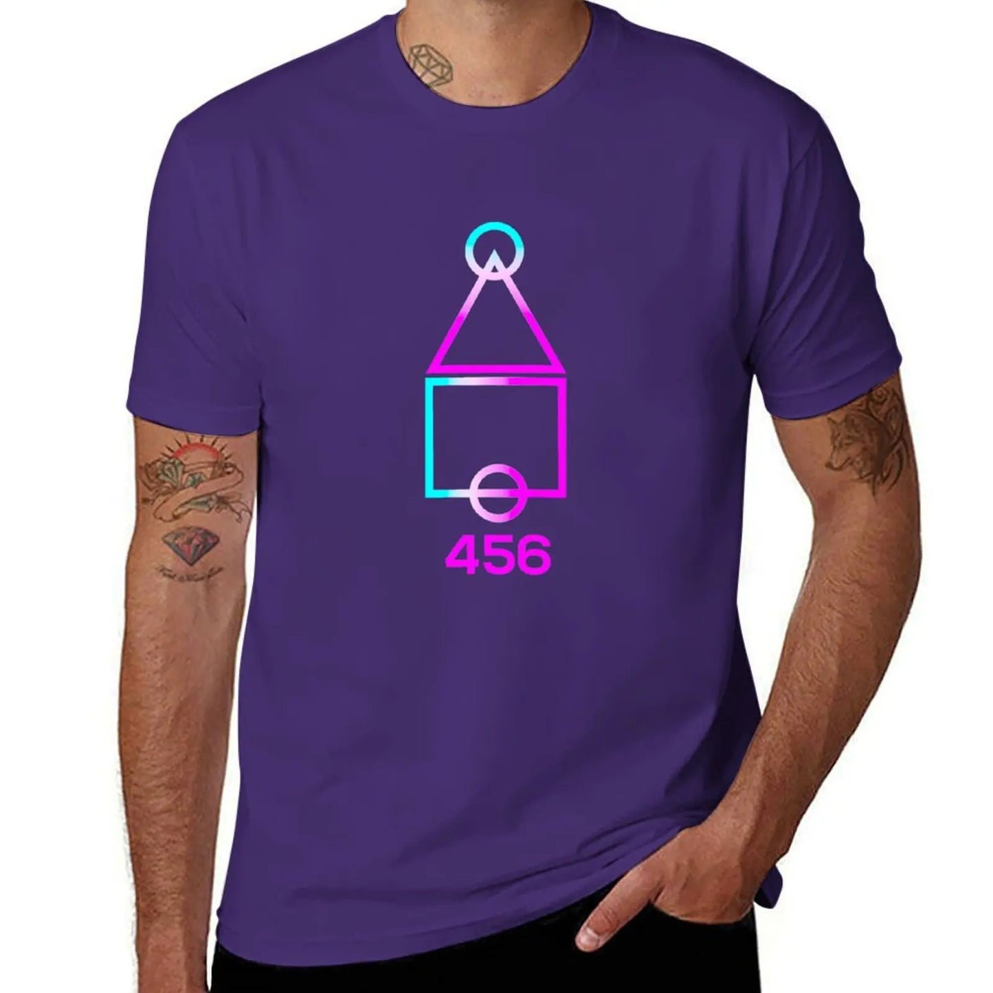 Purple Squid Game T-Shirt – Neon 456 Featuring Seong Gi-hun