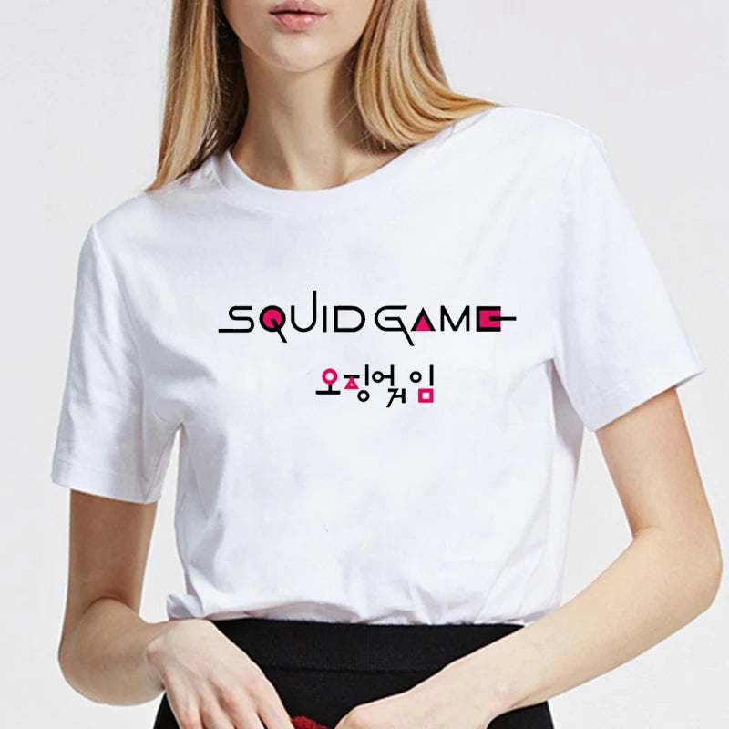 Squid Game Hangul Logo T-Shirt - White