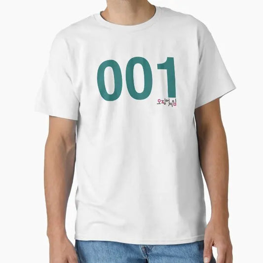 Squid Game Player 001 White T-Shirt for Kids – Oh Il-nam