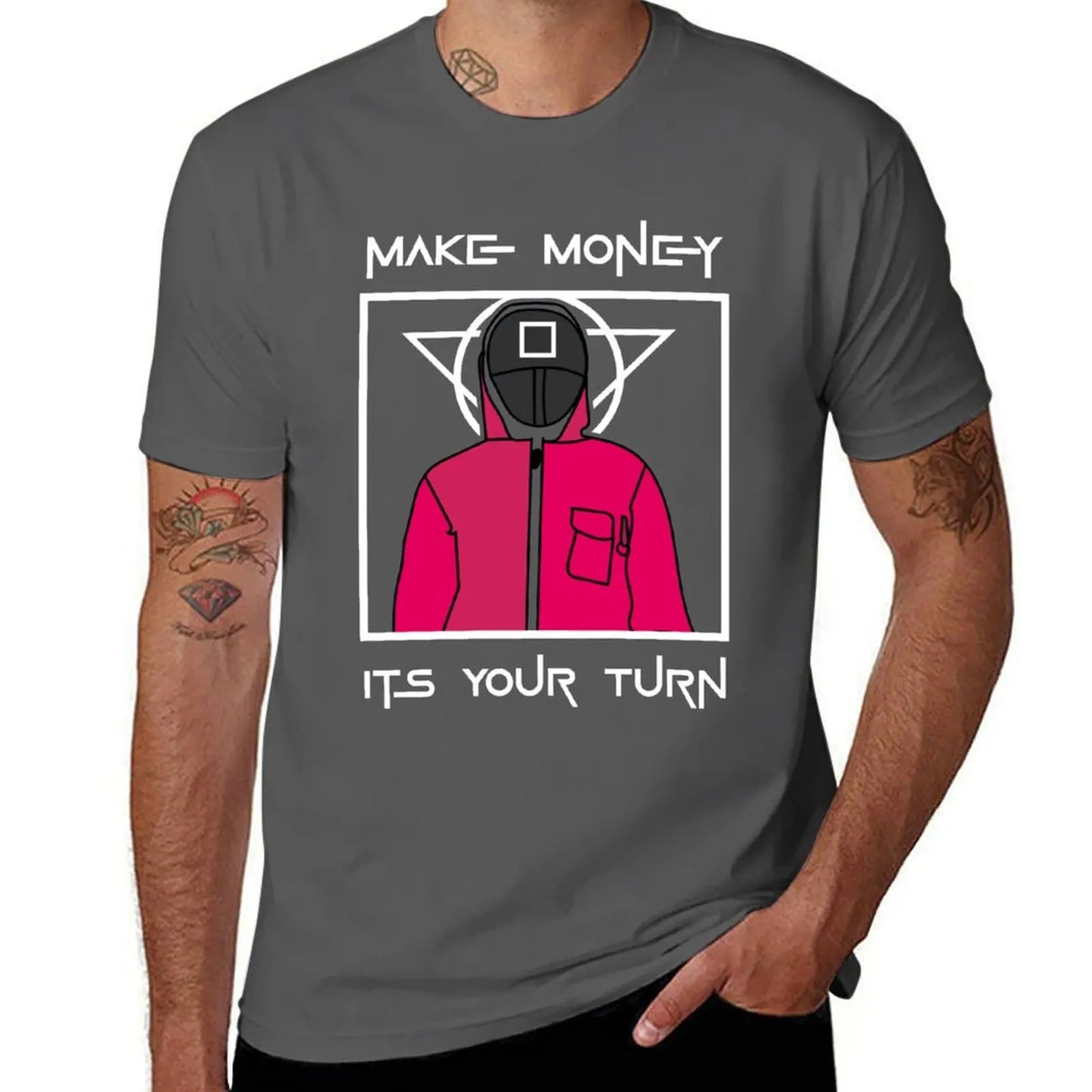 "Make Money, It's Your Turn" Squid Game T-Shirt – Dark Gray