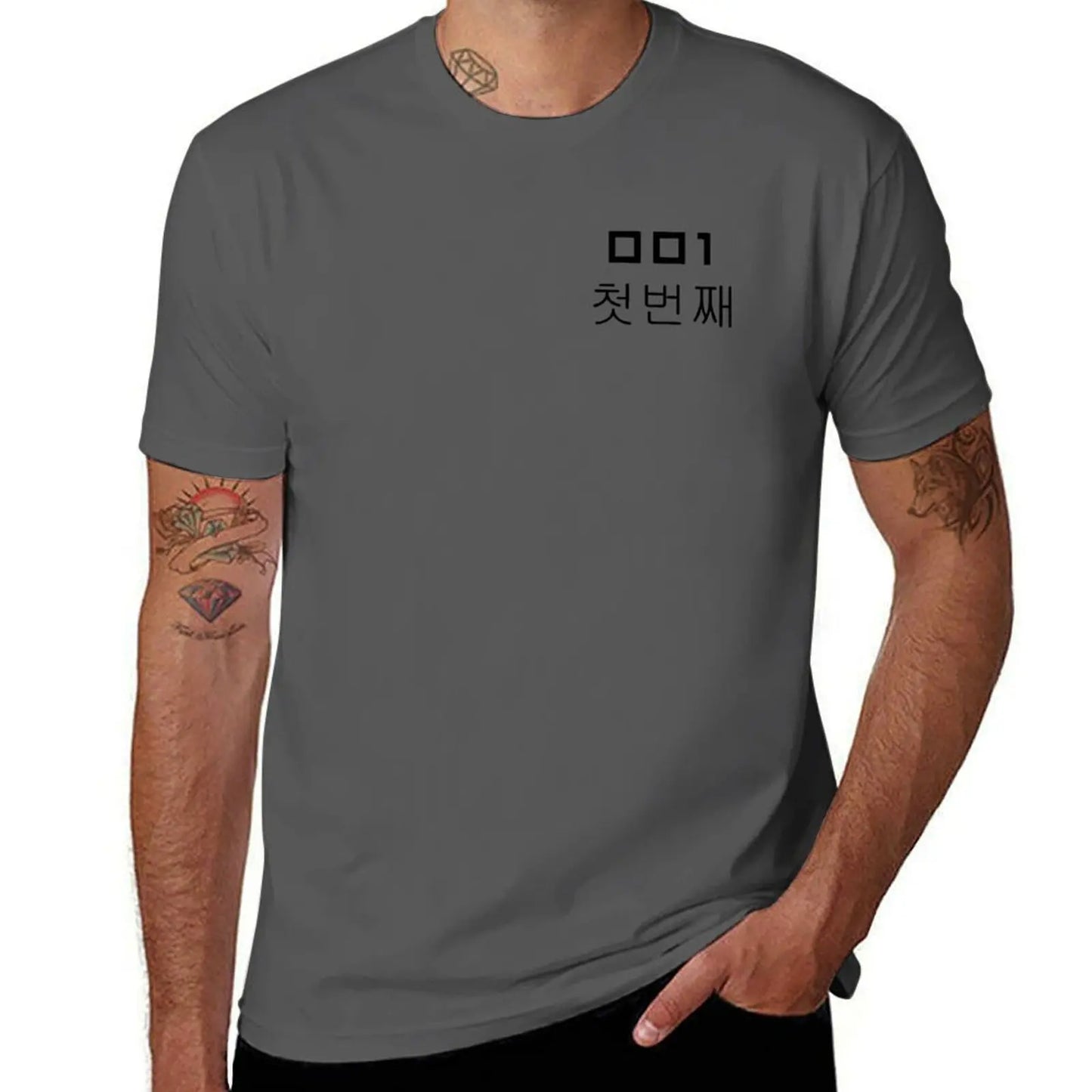 Squid Game 001 Player T-Shirt – Dark Gray Edition | Oh Il-Nam Season 2