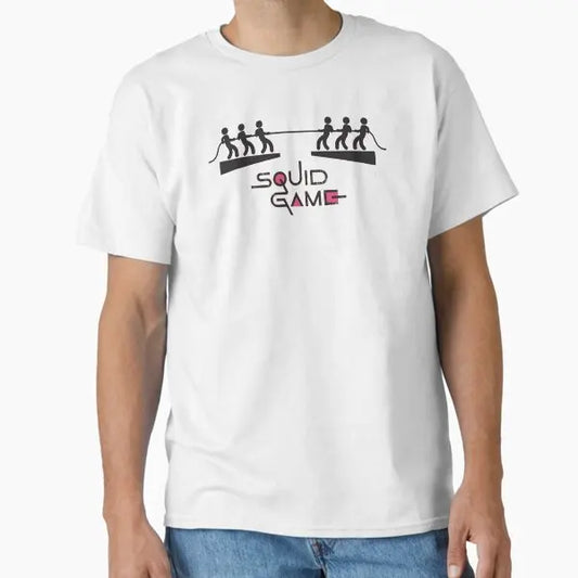 Squid Game Tug of War White T-Shirt for Kids