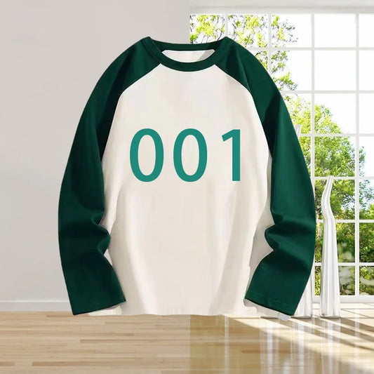 Oh Il-nam (Player 001) Green & White Long Sleeve T-Shirt – Squid Game