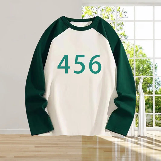Seong Gi-hun (Player 456) Green & White Long Sleeve T-Shirt – Squid Game