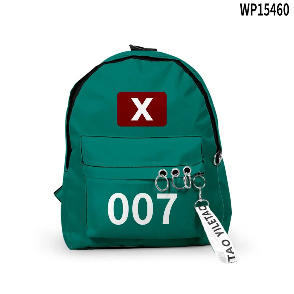 Squid Game Player 007 Backpack - Iconic Green Bag