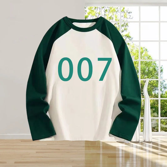 Park Yong-sik (Player 007) Green & White Long Sleeve T-Shirt – Squid Game